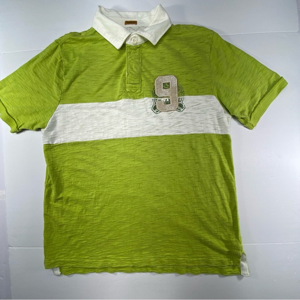 TRAILER Polo Shirt Size XL Green / White with Number 9 Patch